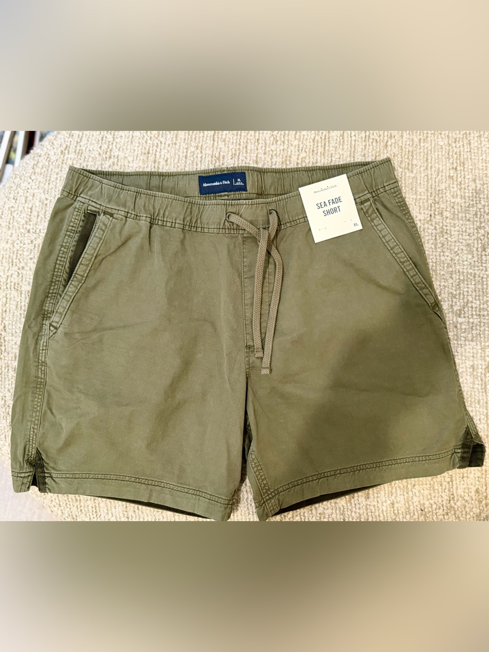 Abercrombie & Fitch Olive Green Drawstring Shorts